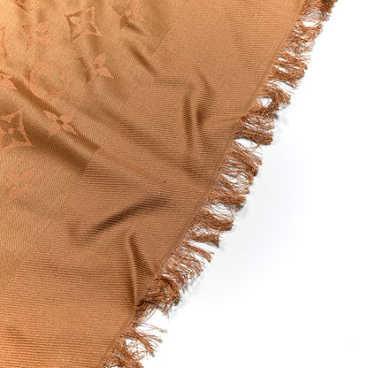 Louis Vuitton Silk Wool Monogram Shawl Cappuccino 5 of 6