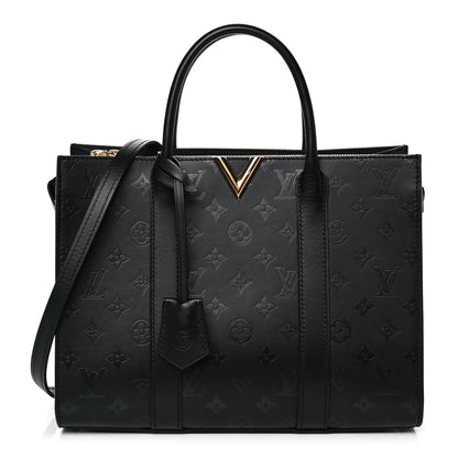 Louis Vuitton Monogram Cuir Plume Very Tote MM Black 1 of 9