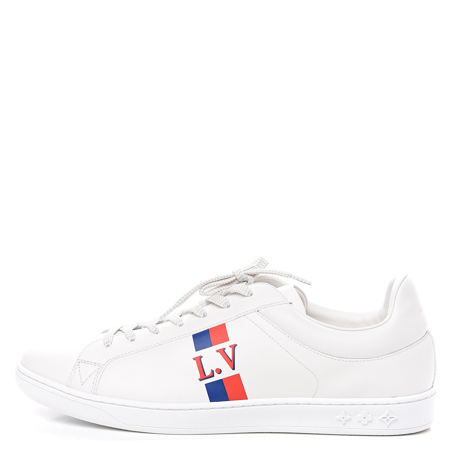 Louis Vuitton Calfskin Luxembourg Sneakers 10 White Red Blue 1 of 10