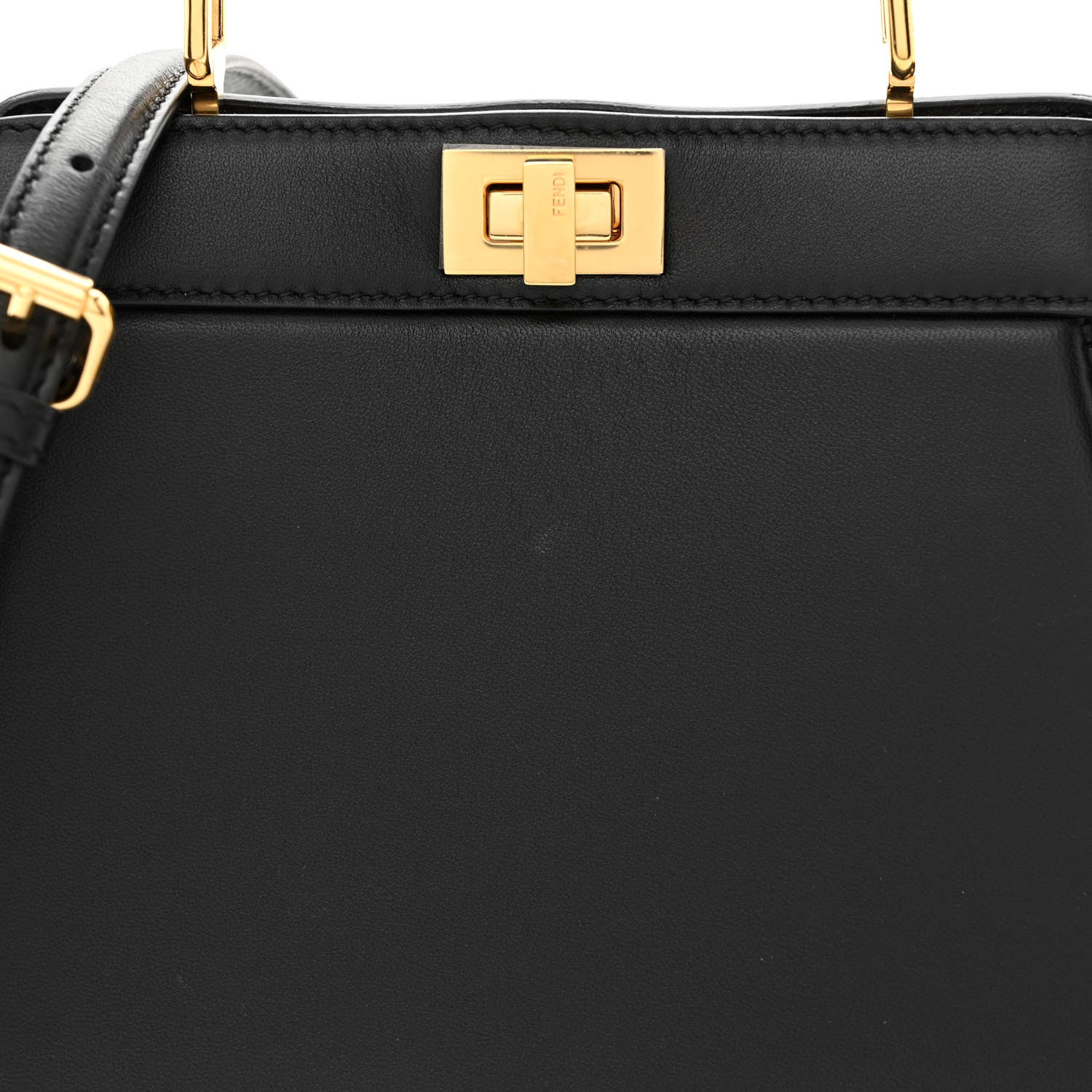 Fendi Shiny Nappa Petite Peekaboo I SEE U Satchel Black 10 of 13