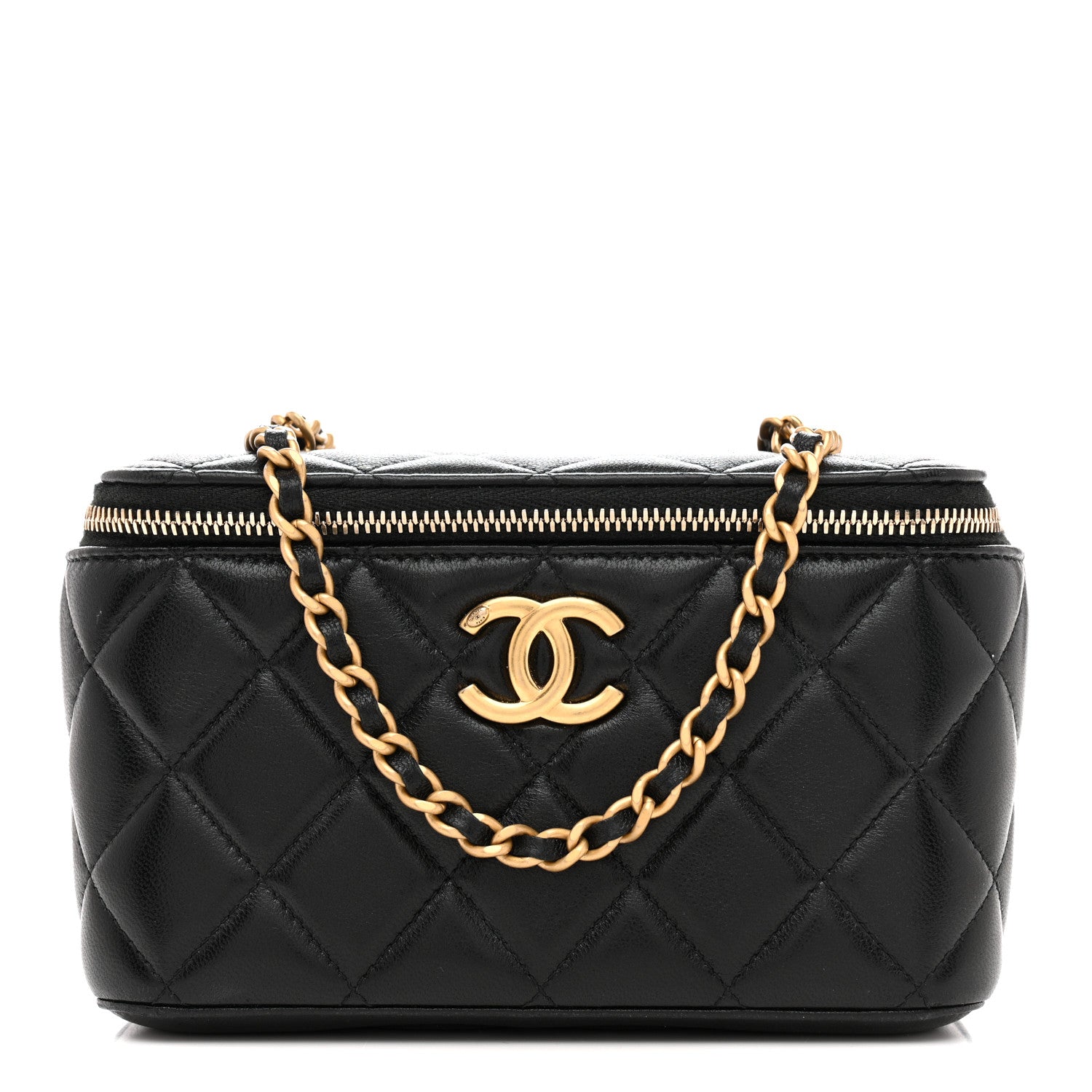 Chanel Lambskin Quilted Small CC Vanity Case Black 1 of 14