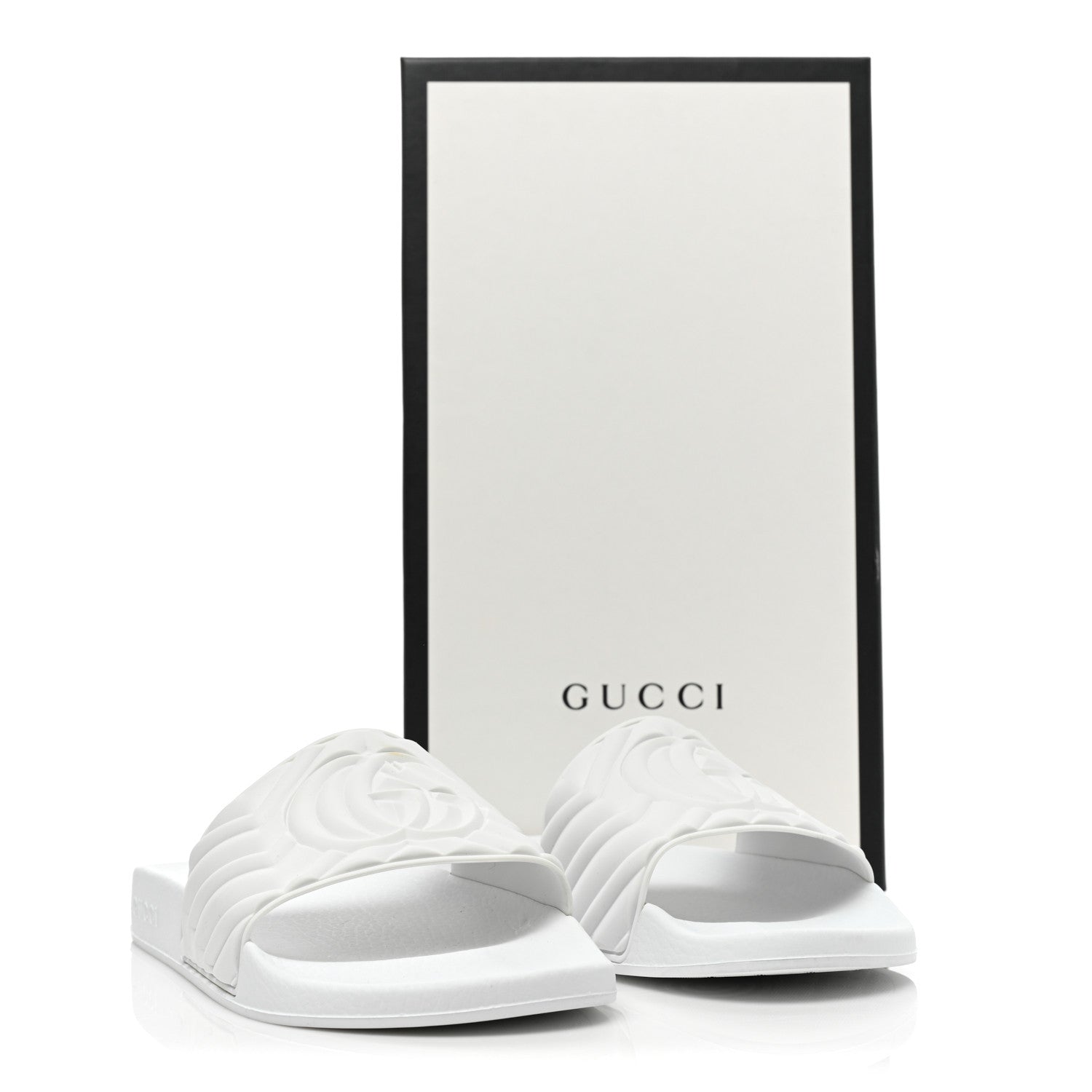Gucci Rubber Matelasse Mens Slide Sandals 9 Black 10 of 10
