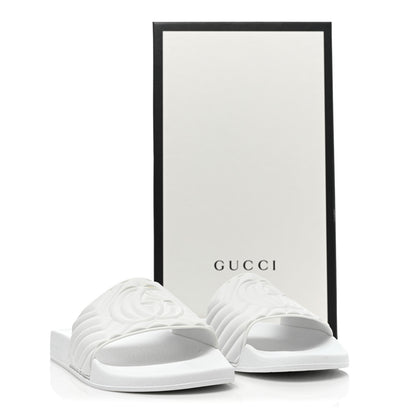 Gucci Rubber Matelasse Mens Slide Sandals 9 Black 10 of 10