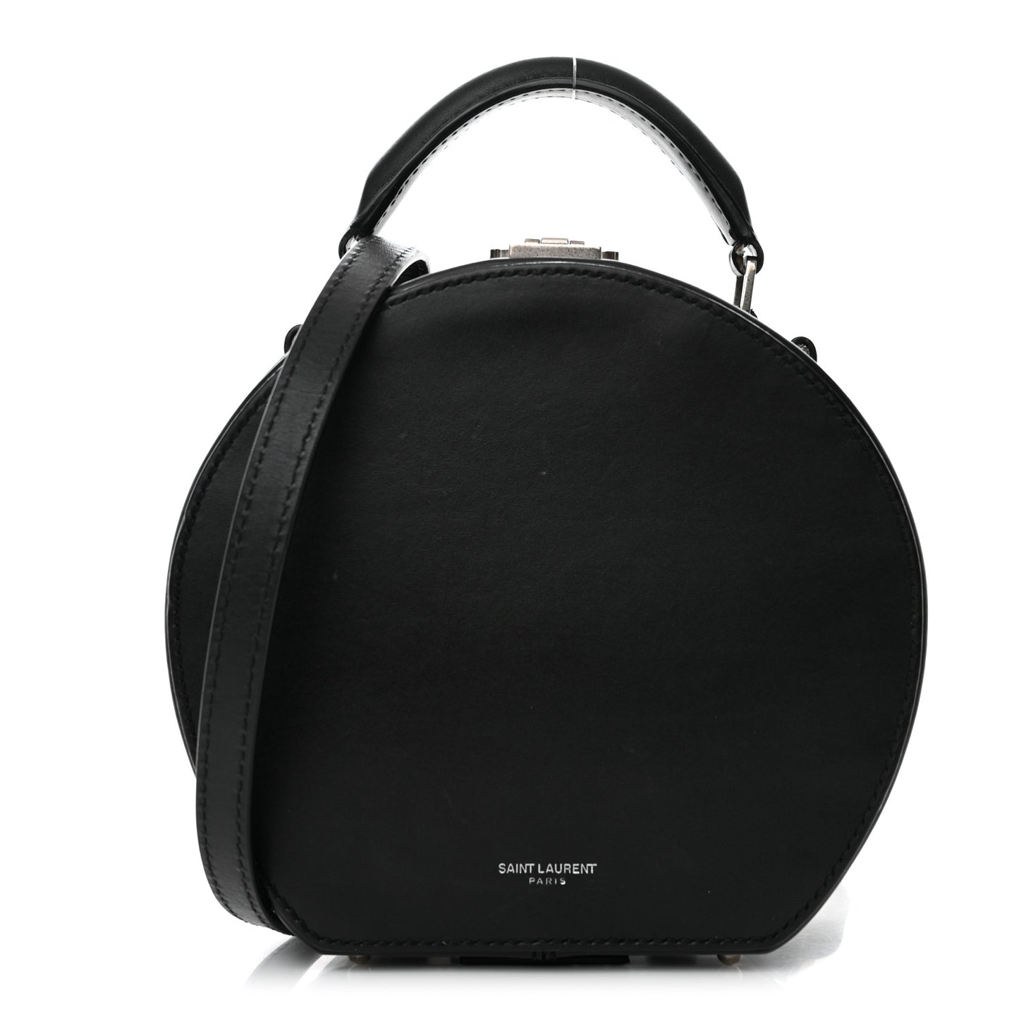 Calfskin Small Mica Hat Box Black