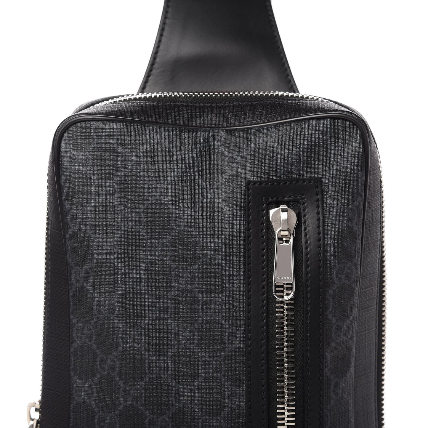 GG Supreme Monogram Web Belt Bag Black Grey