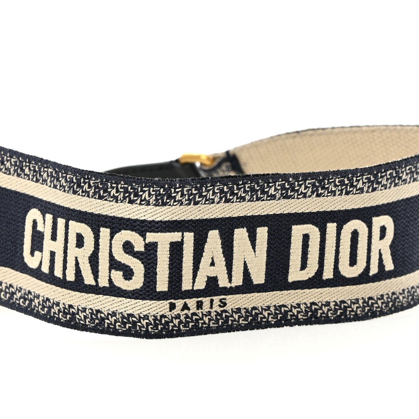 Canvas Embroidered Shoulder Strap Black