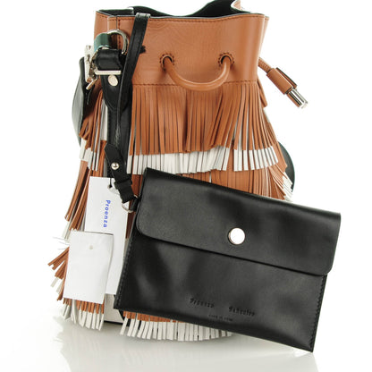 Proenza Schouler Calfskin Medium Fringe Bucket Bag Dune White 6 of 9