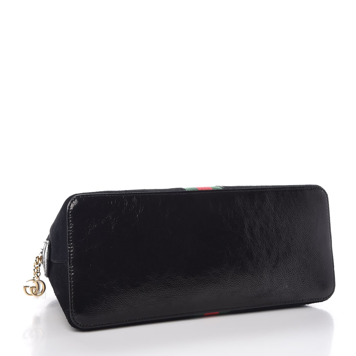 Gucci Suede Patent GG Web Medium Ophidia Top Handle Dome Bag Black 5 of 8