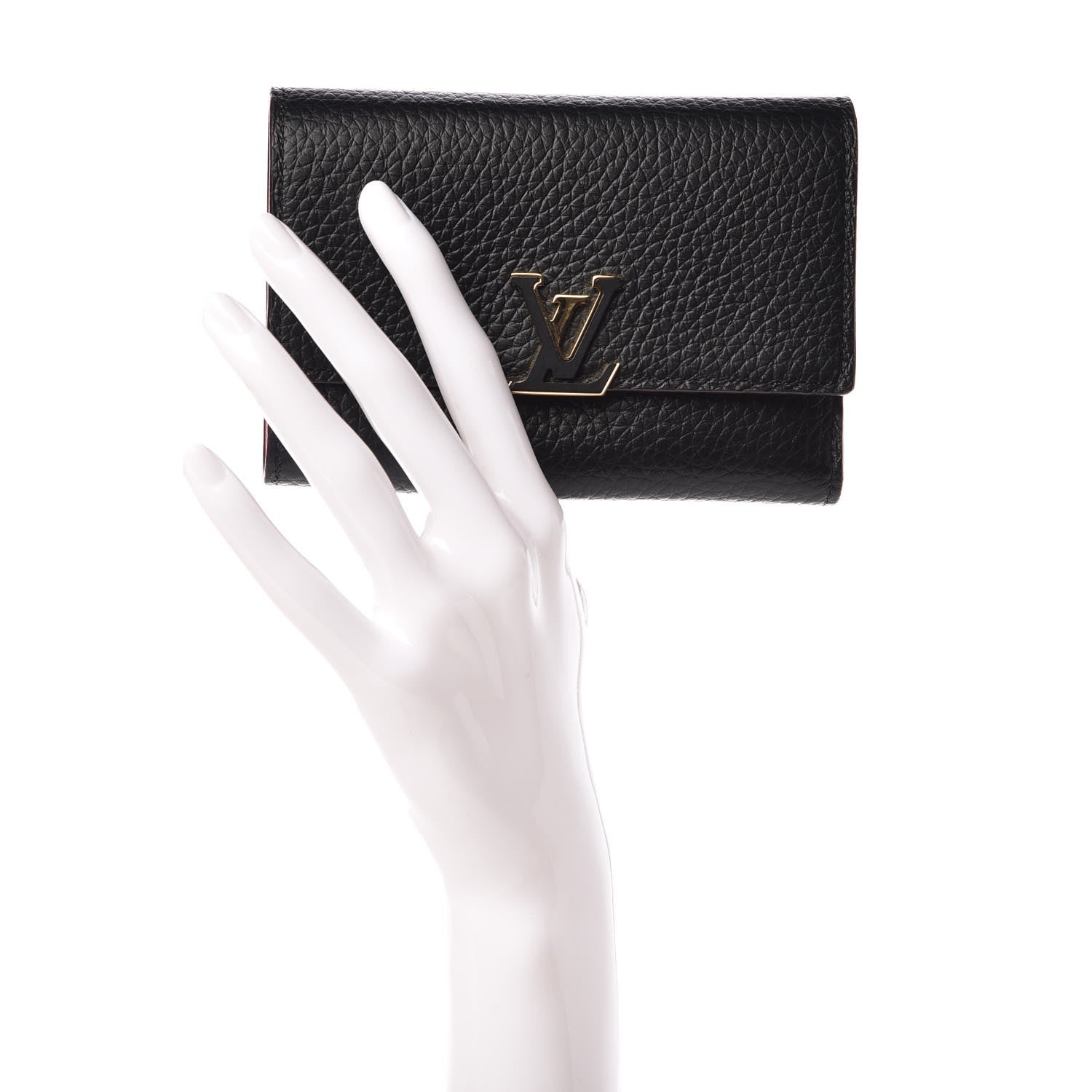 Louis Vuitton Taurillon Capucines Compact Wallet Black 2 of 7