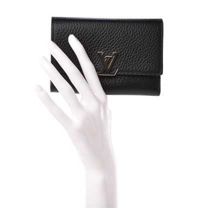 Louis Vuitton Taurillon Capucines Compact Wallet Black 2 of 7