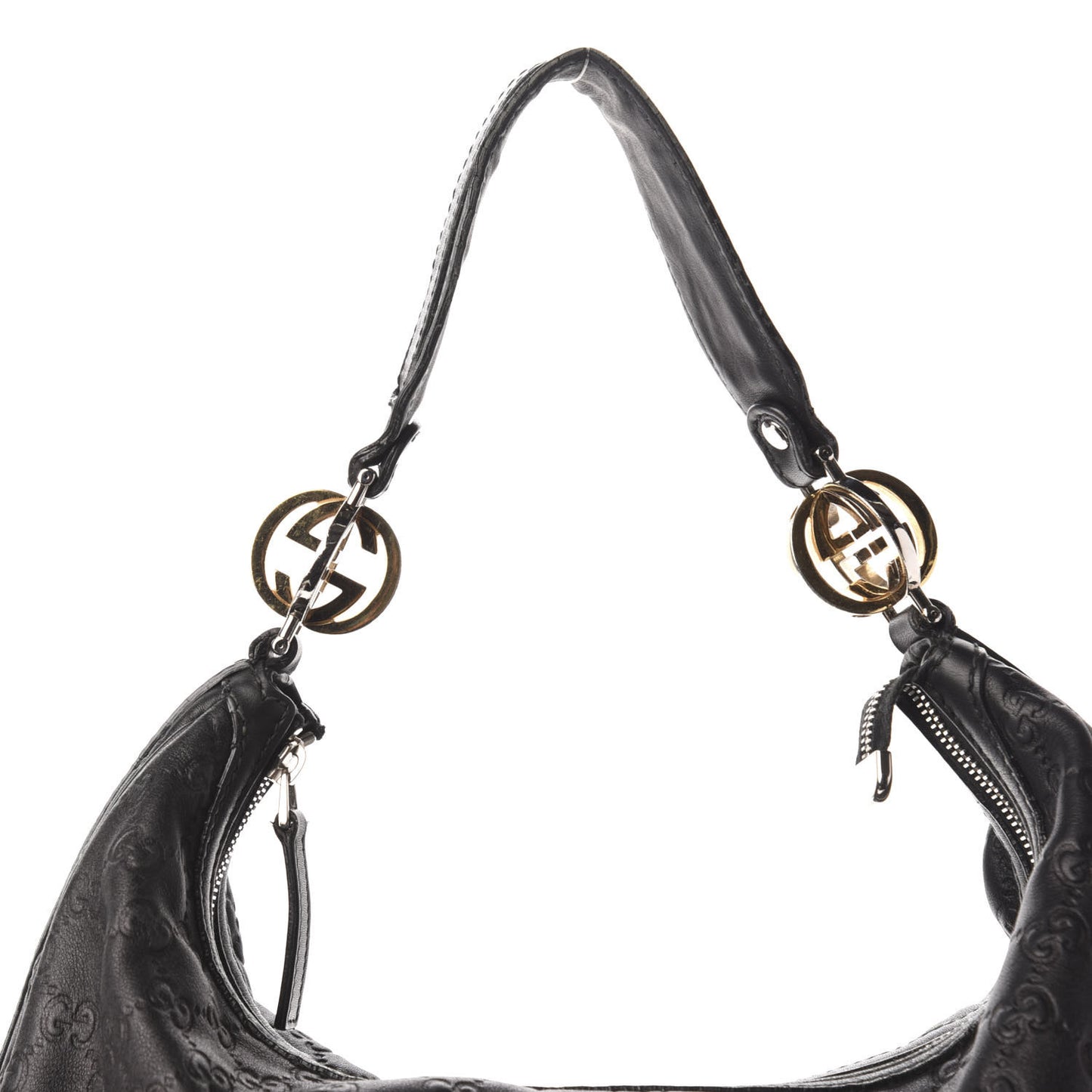 Guccissima Large GG Twins Hobo Black
