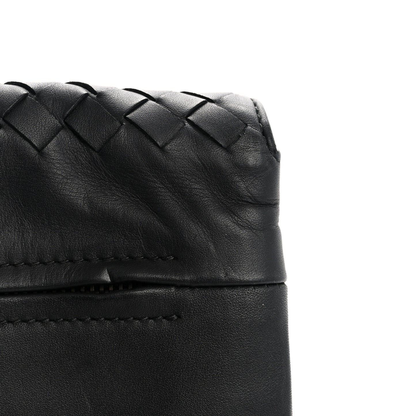 Nappa Intrecciato Flap Pouch Black