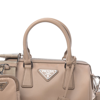 Prada Tessuto Nylon Saffiano Re-Edition 2005 Top Handle Crossbody Bag Cammeo 10 of 10