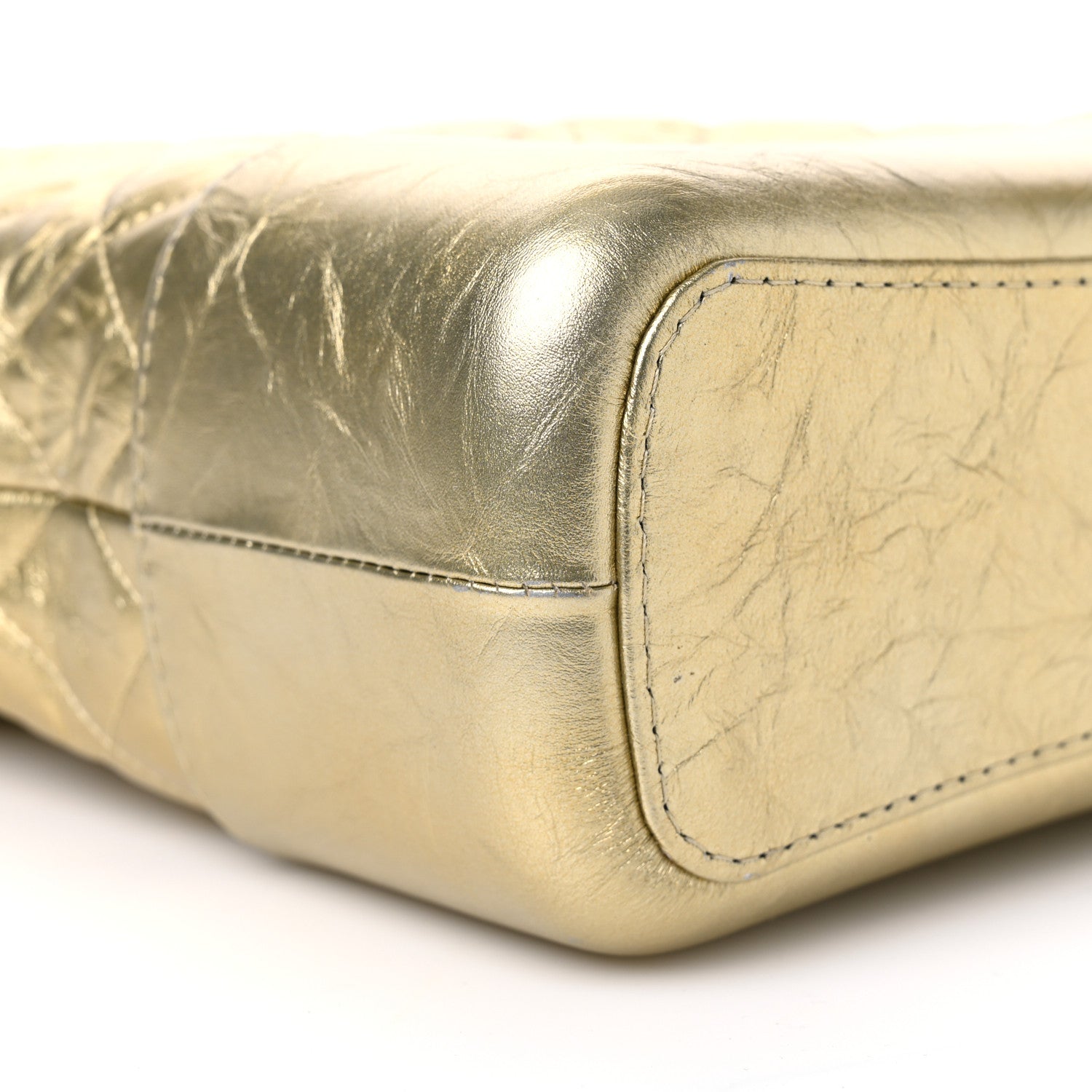 Chanel Metallic Aged Calfskin Quilted Medium Gabrielle Gold 9 of 10