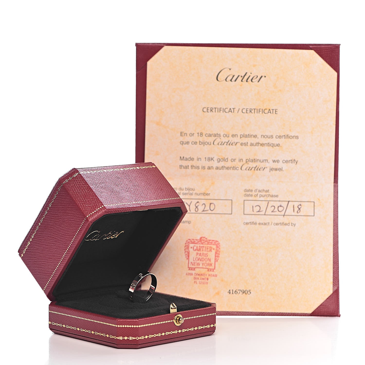 Cartier 18K Pink Gold 3.5mm LOVE Wedding Band Ring 55 7.25 5 of 5