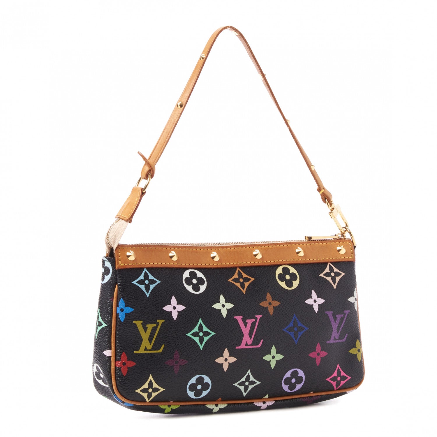 Louis Vuitton Monogram Multicolor Pochette Accessories Black 3 of 9