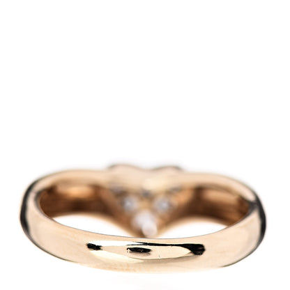 Tiffany 18K Yellow Gold Diamond Heart Band Ring 49 5 4 of 5