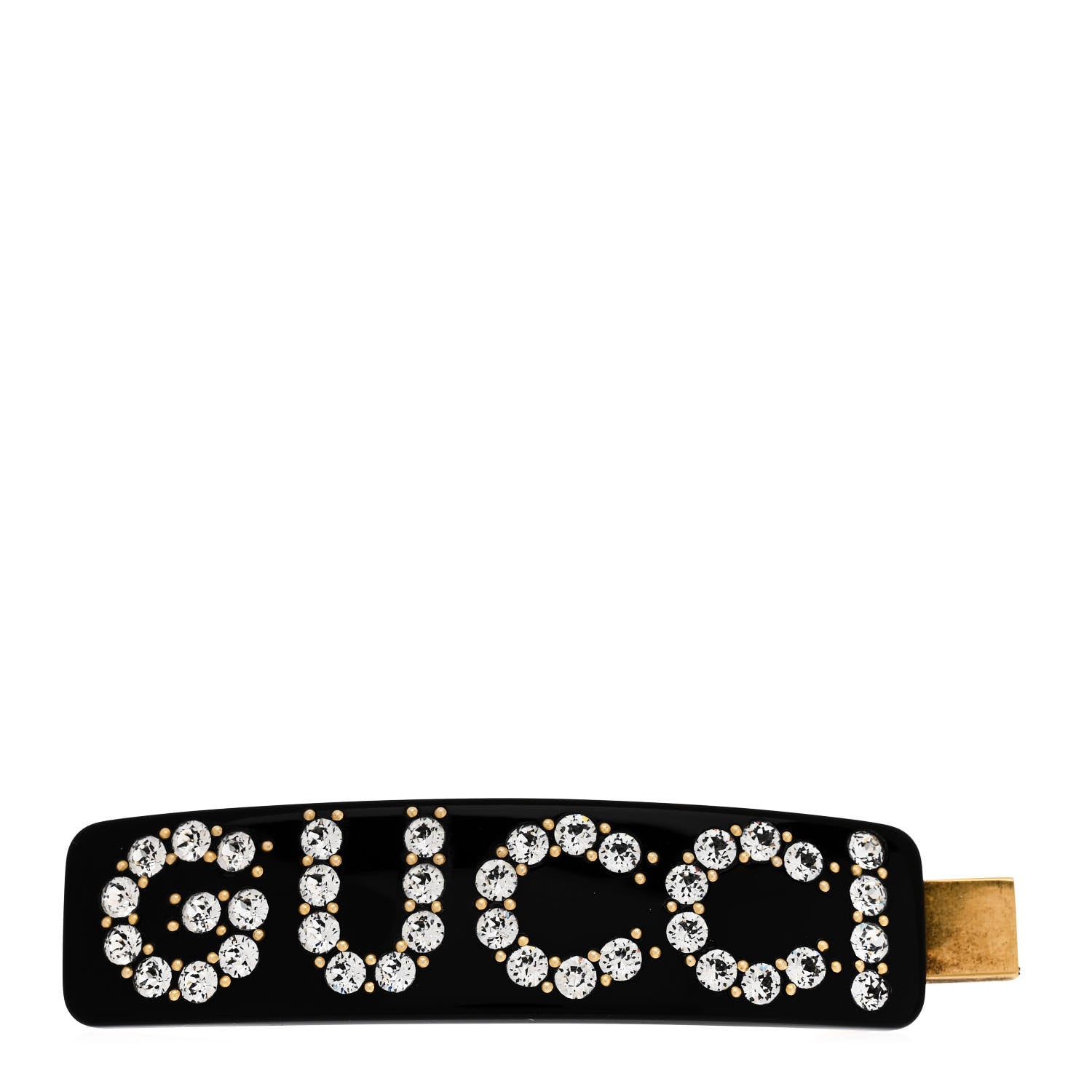 Gucci Resin Crystal Single Hair Barrette Black 1 of 4