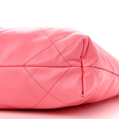 Chanel Shiny Calfskin Quilted Small Chanel 22 Coral Pink 11 of 12