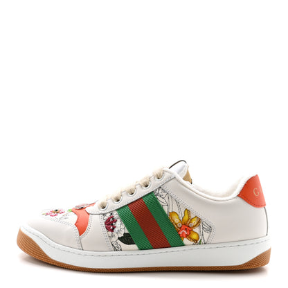 Gucci Sepang Flora Faded Canvas Web Womens Screener Sneakers 36.5 White 1 of 9