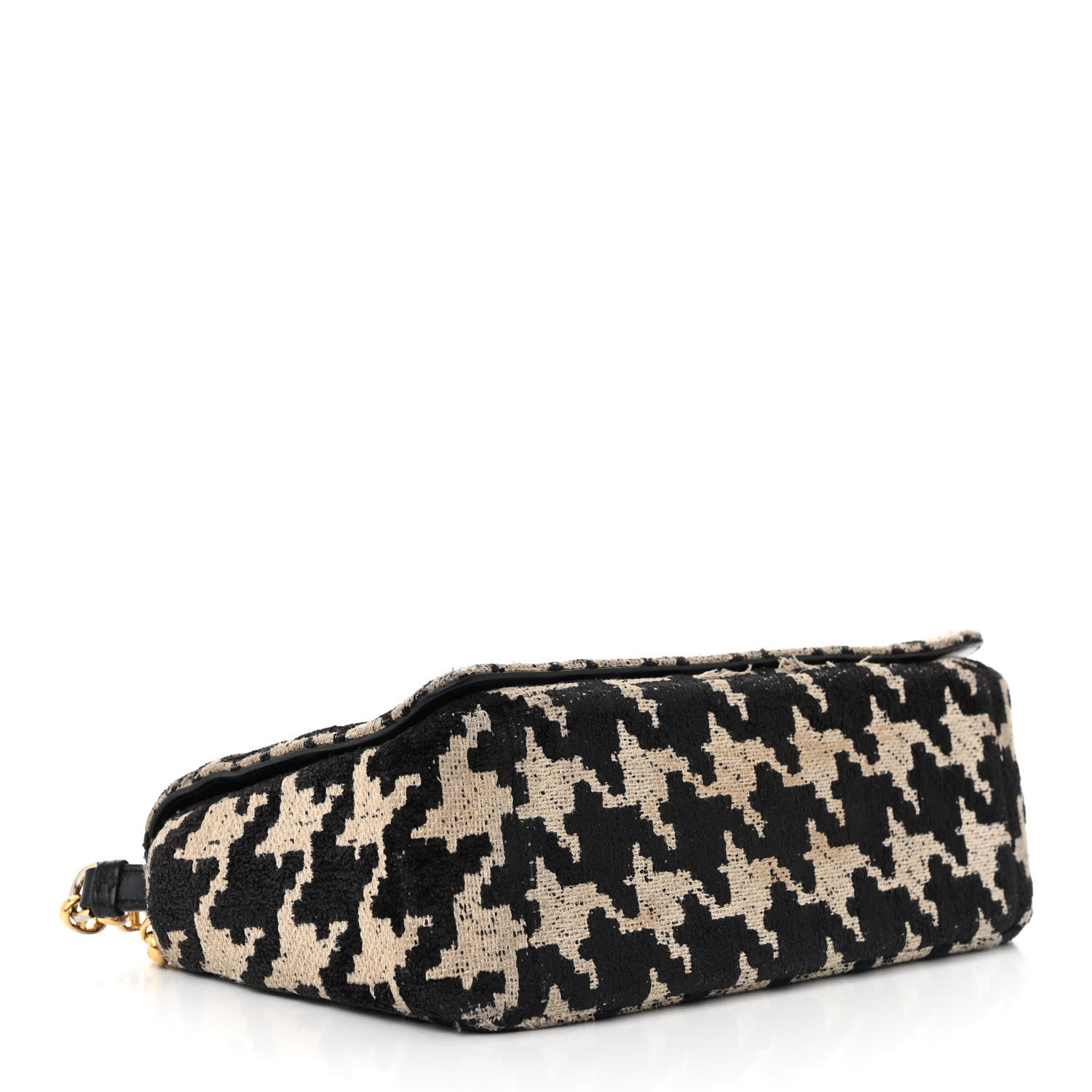 Christian Dior Technical Canvas Macro Houndstooth Medium Caro Bag Black White 3 of 18