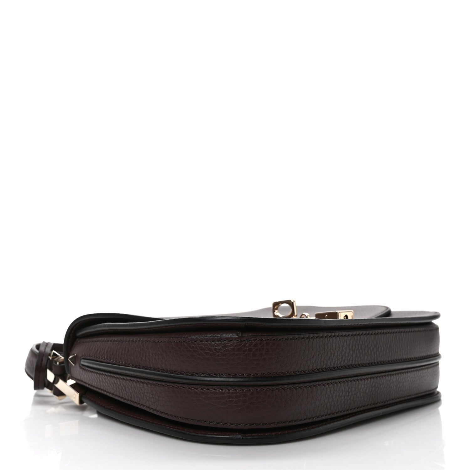 Valentino Garavani Pebbled Calfskin Joylock Flap Messenger Bag Deep Rubin 4 of 9