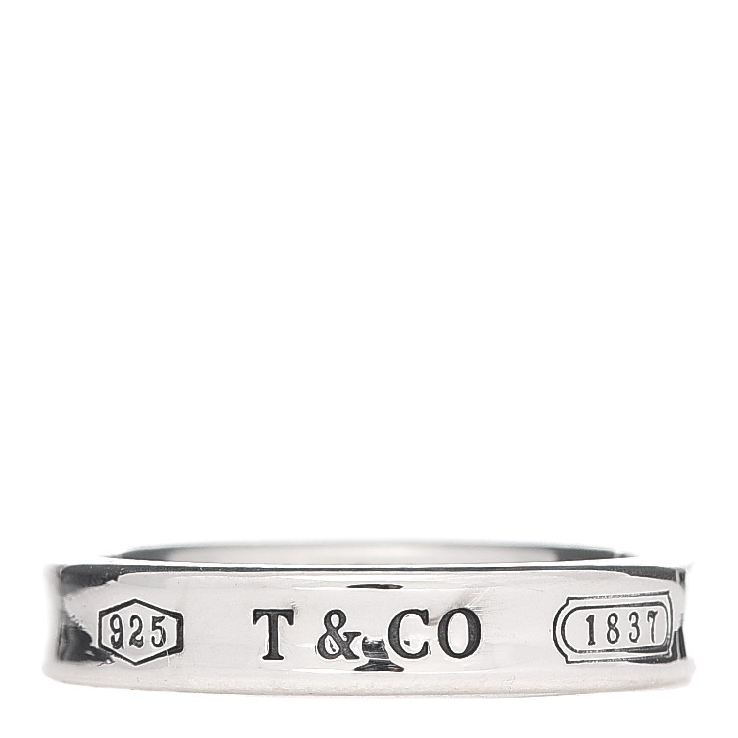 Tiffany Sterling Silver Narrow 1837 Band Ring 52 6 1 of 5