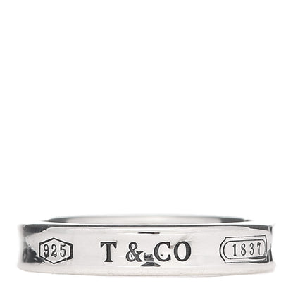 Tiffany Sterling Silver Narrow 1837 Band Ring 52 6 1 of 5