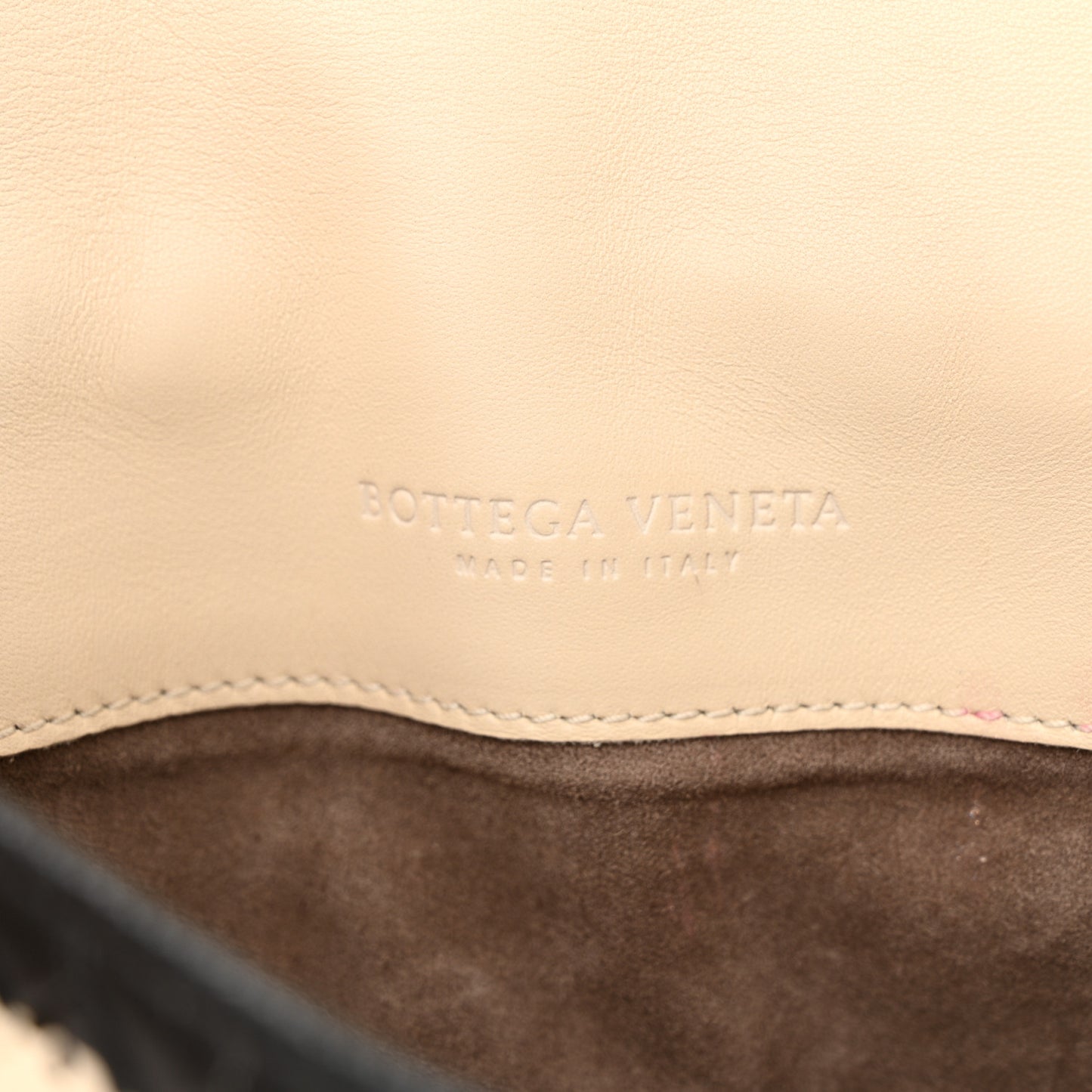 Nappa Karung Intrecciato Glass Pearl Shoulder Bag White Black