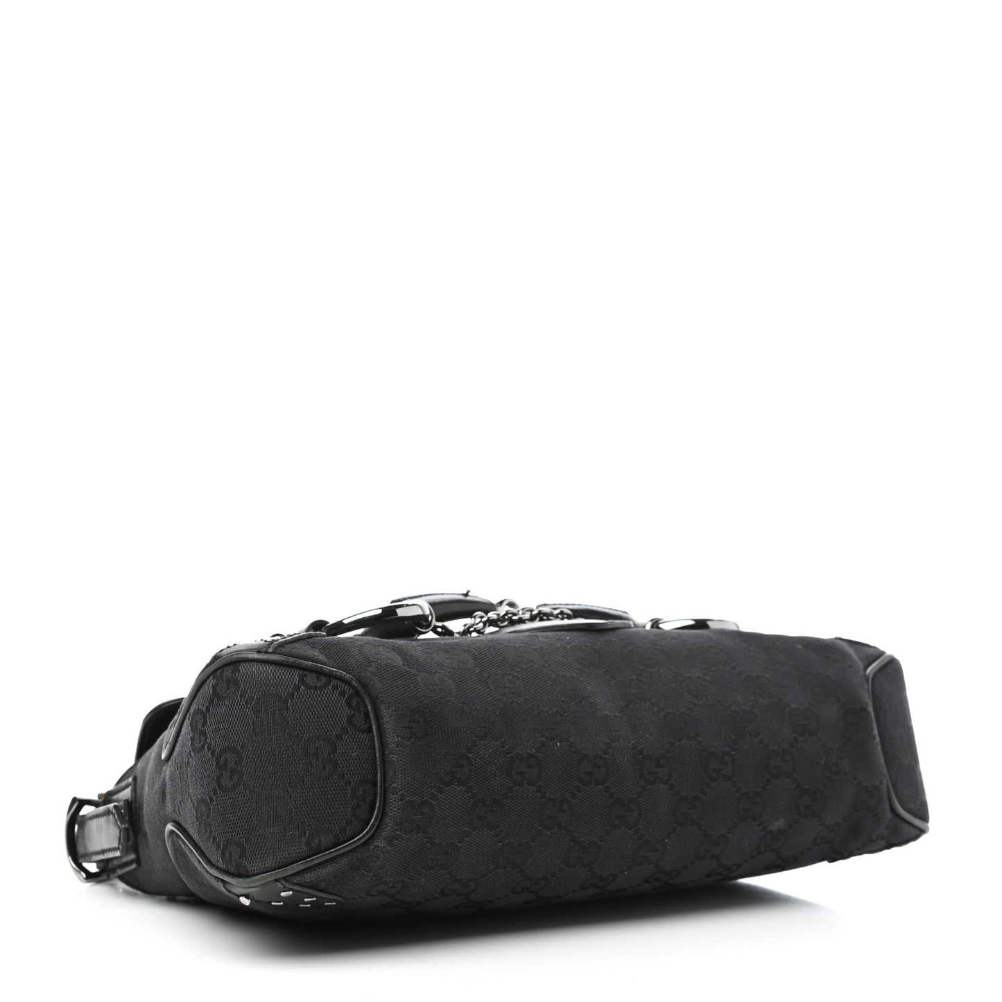 Monogram Horsebit Chain Flap Shoulder Bag Black