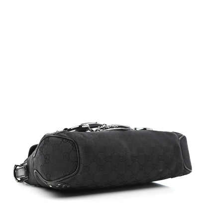 Gucci Monogram Horsebit Chain Flap Shoulder Bag Black 4 of 9