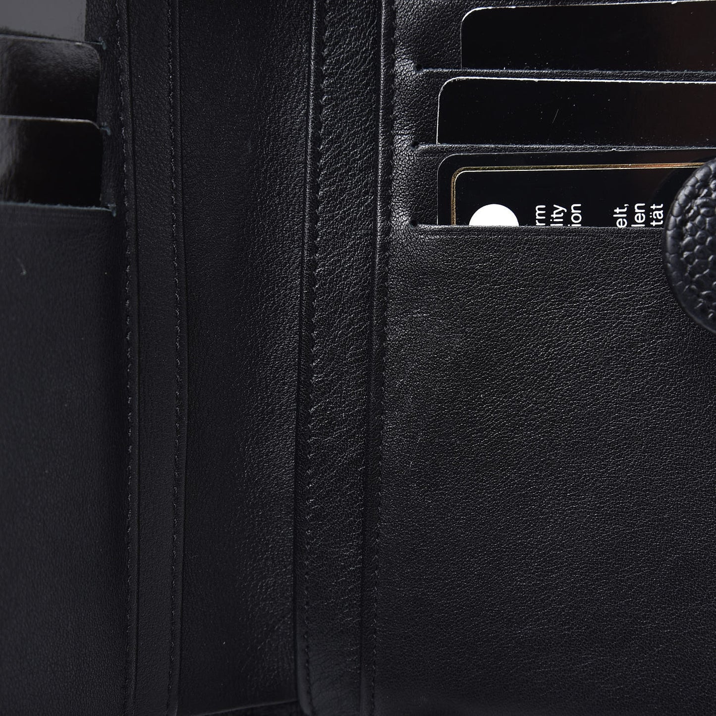 Caviar Timeless CC Zipped Pocket Wallet Black