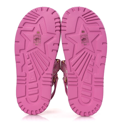 Christian Dior Technical Fabric All Over Butterflies Dioract 10mm Sandals 38 Peacock Pink 7 of 13