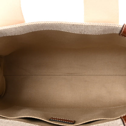 Chloe Cotton Calfskin Medium Woody Ribbon Tote White Brown 5 of 9