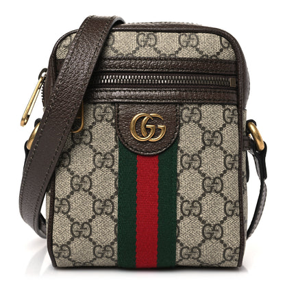Gucci GG Supreme Monogram Web Mini Ophidia Messenger Brown 1 of 9