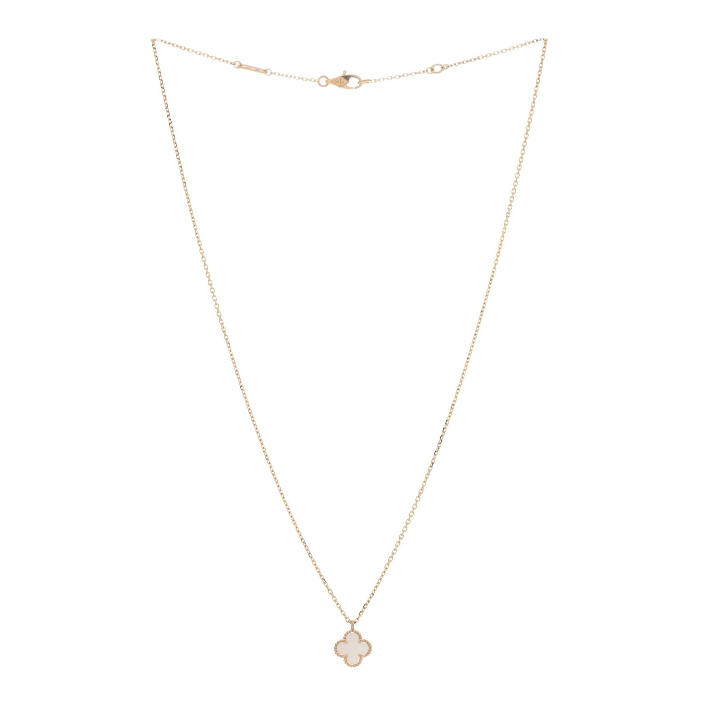 18K Yellow Gold Mother of Pearl Sweet Alhambra Pendant Necklace