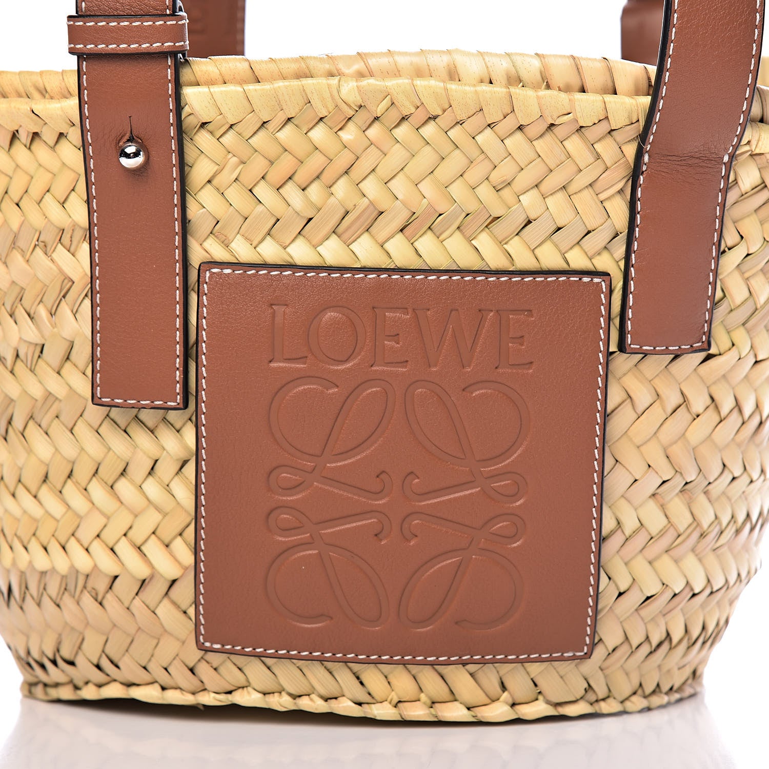 Loewe Raffia Small Basket Tote Bag Natural Tan 9 of 9