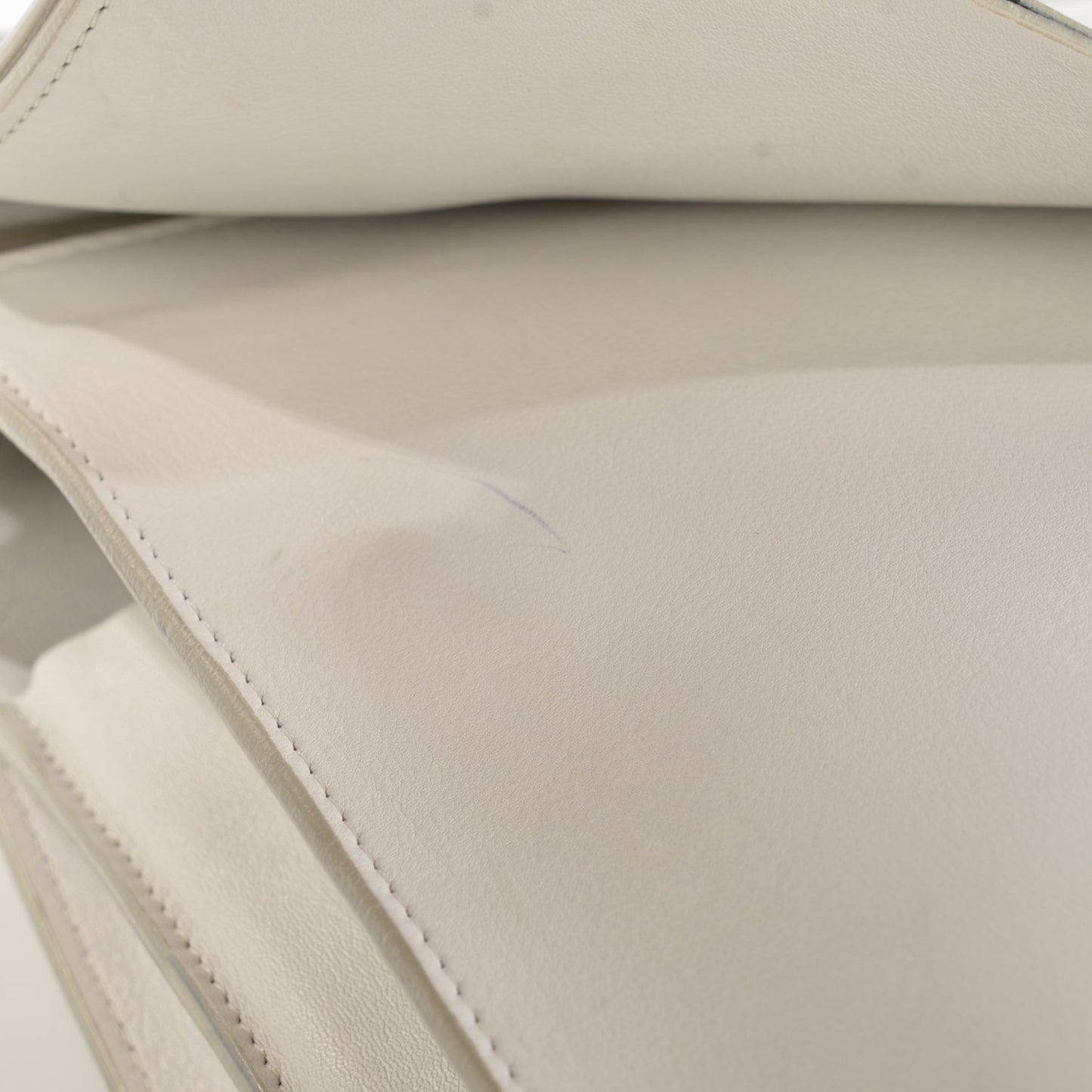 Calfskin Large Clasp Shoulder Bag White