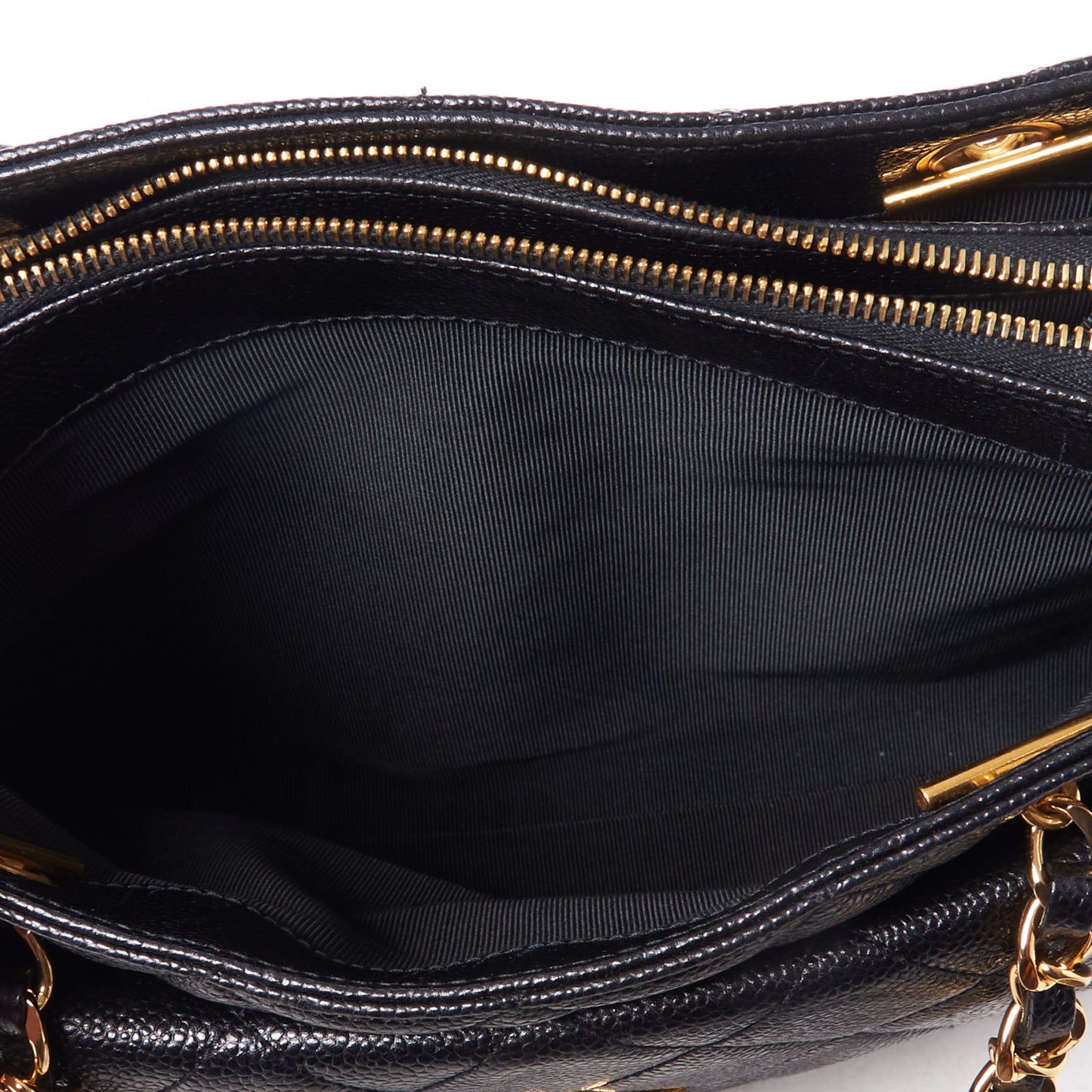 Caviar Quilted Flap Shoulder Bag Black