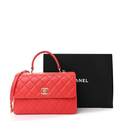 Chanel Lambskin Quilted Medium Trendy CC Flap Dual Handle Bag Bright Pink 16 of 16