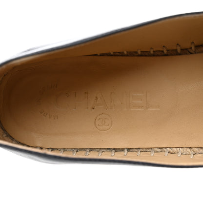 Chanel Lambskin CC Espadrilles 38 Navy Black 7 of 9