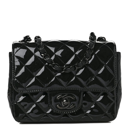 Chanel Patent Calfskin Quilted Mini Square Flap So Black 1 of 7