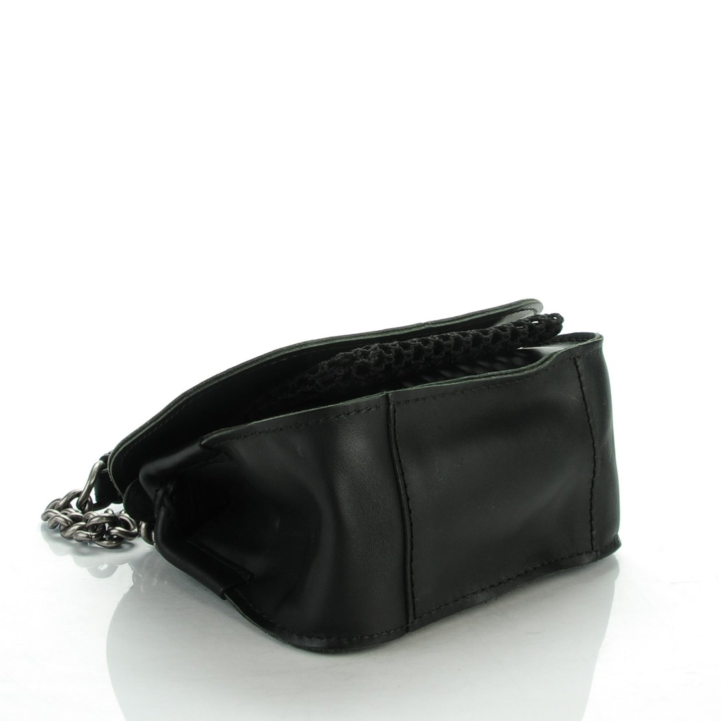 Calfskin Stitched Mini Highlander Messenger Black