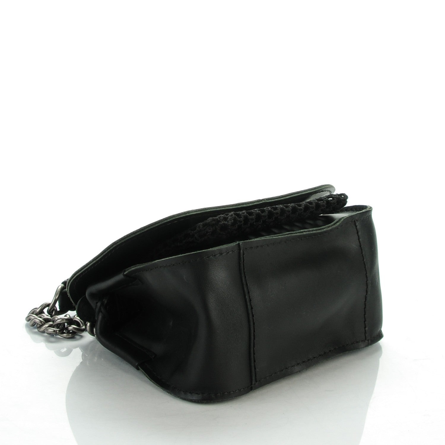 Chanel Calfskin Stitched Mini Highlander Messenger Black 4 of 7