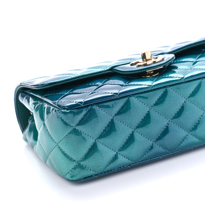 Chanel Shaded Patent Calfskin Quilted Mini Rectangular Flap Green Blue 8 of 9