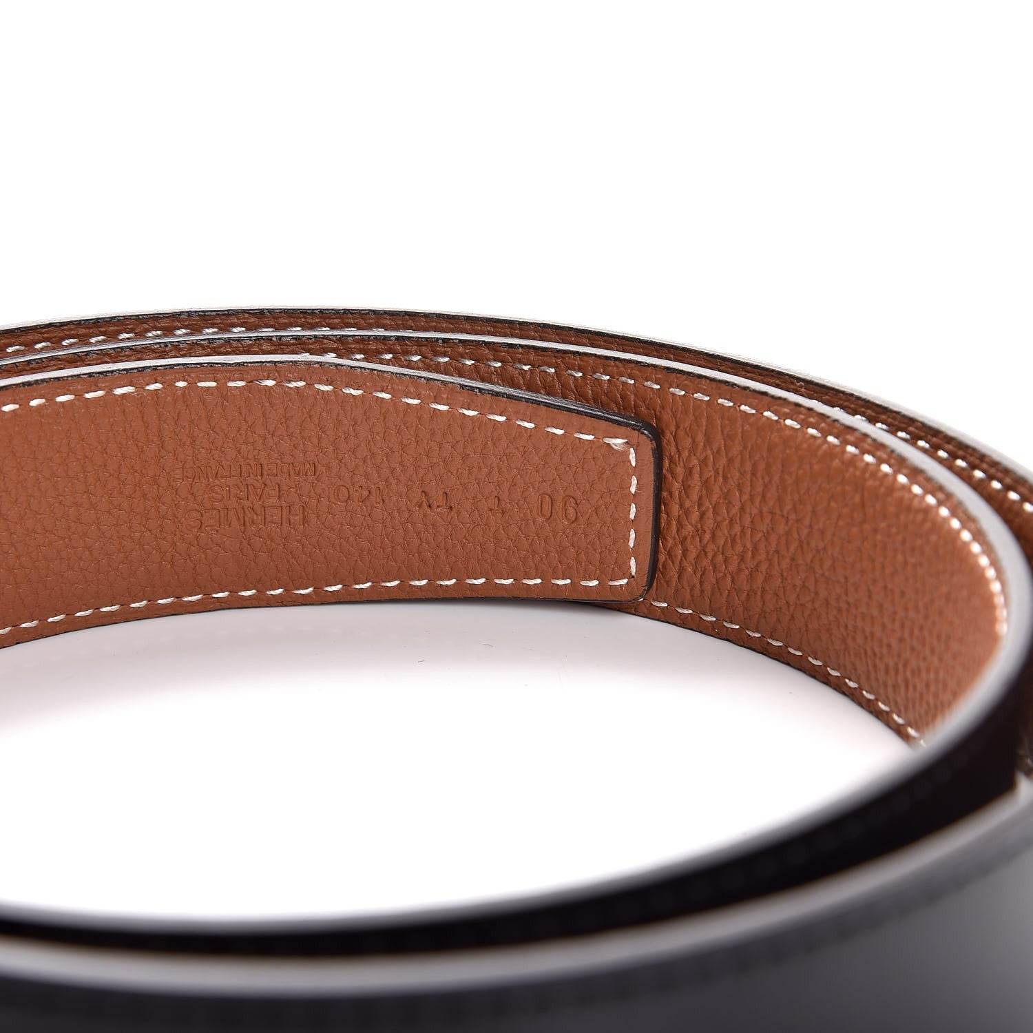 Hermes Box Togo 32mm Guilloche H Belt 90 Black Gold 6 of 9