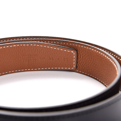 Hermes Box Togo 32mm Guilloche H Belt 90 Black Gold 6 of 9