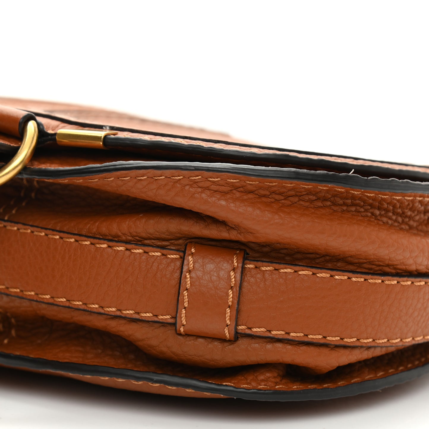 Calfskin Mini Marcie Round Crossbody Bag Tan