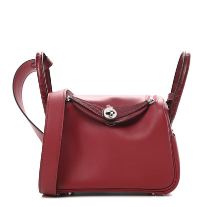 Hermes Matte Alligator Swift Mini Touch Lindy 20 Rouge Grenat Bourgogne 1 of 11