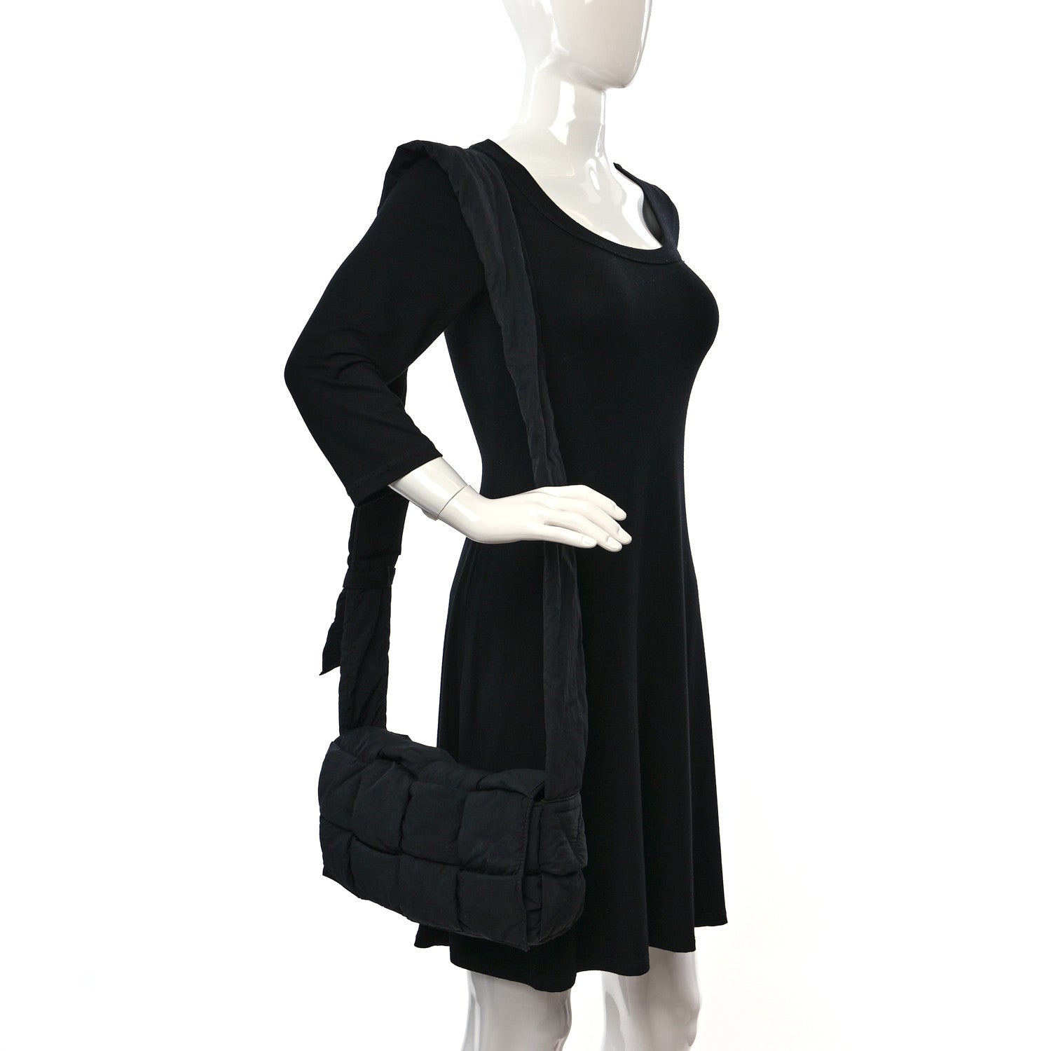 Bottega Veneta Nylon Intrecciato Padded Tech Cassette Bag Black 2 of 12